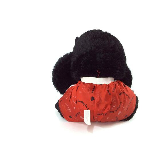Black Gorilla Medium Red Lucky Shorts and Holding a Rose 14 Inches - Picture 6 of 8